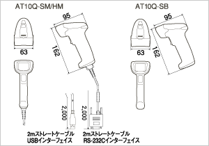 バーコードリーダー　AT10Q　外形寸法