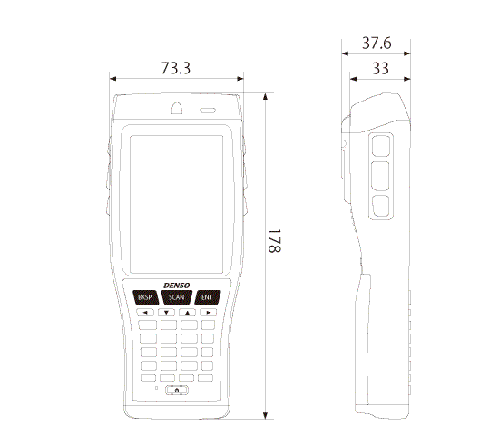 ハンディターミナル　BHT-1200B　外形寸法