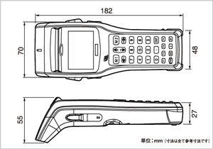 ハンディターミナル　BHT-300B　外形寸法