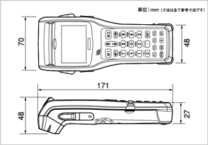 ハンディターミナル　BHT-300Q　外形寸法