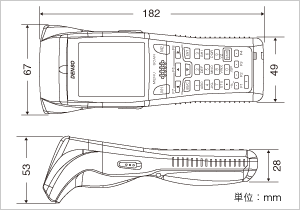 ハンディターミナル　BHT-800B　外形寸法