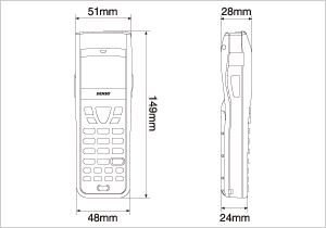 ハンディターミナル　BHT-900B　外形寸法